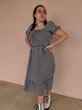Check Me Out Puff Sleeve Back Tie Dress