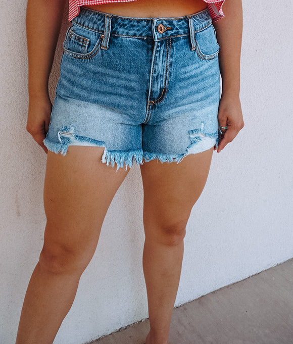 Not Your Girlfriend's Jeans Denim Distressed Shorts
