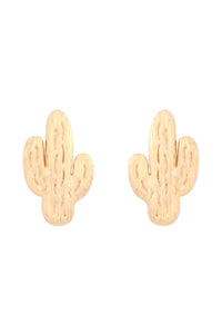 Gold Cactus Earring