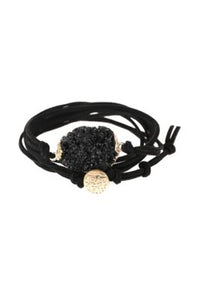 Black Druzy Charm Bracelet