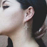 Silver Zia Thread Earrings