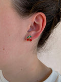 Cherry On Top Rhinestone Stud Earrings